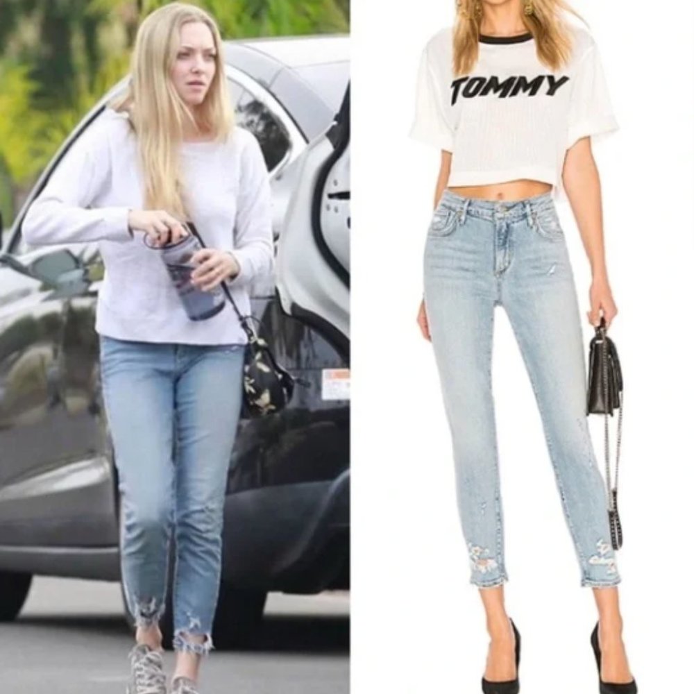 ❌ SOLD ❌ AGOLDE Sophie Crop Light Wash Denim Skinny Ripped Jeans Size 26